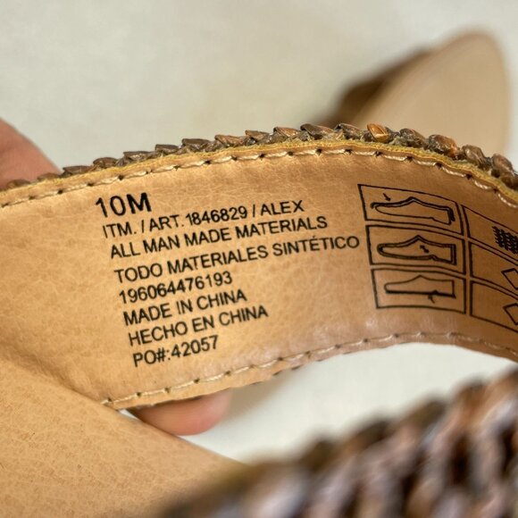 NEW Draper James Alex Women's 10 Brown Woven Flat Slide Sandals - Picture 5 of 7